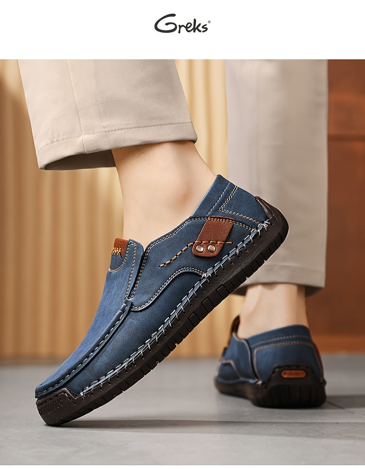 Mocassins de conduite cousus main pour homme, chaussures à enfiler légères et respirantes – Mocassins décontractés style bateau pour le travail, les voyages, la marche et l'extérieur, tailles US 4–12,5