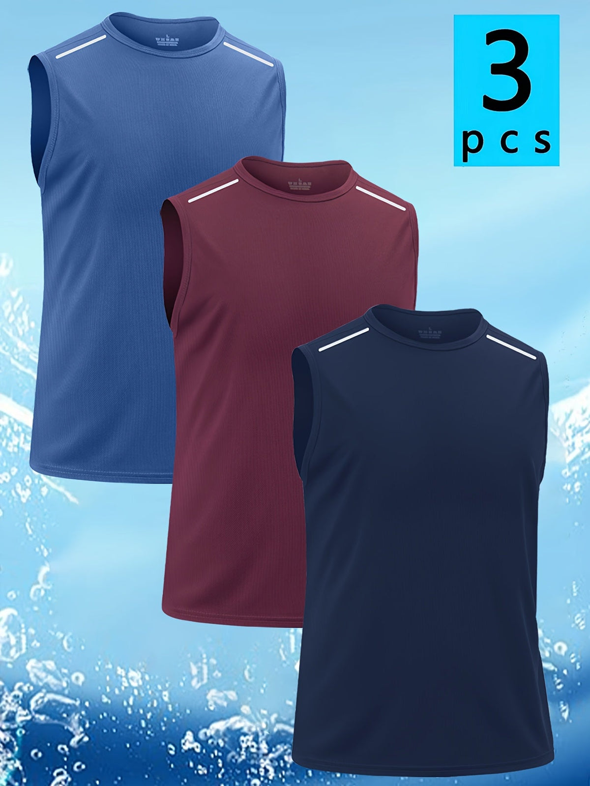 Lot de 3 débardeurs de sport à séchage rapide pour homme – Maillots de sport sans manches, t-shirts à col rond respirants et anti-humidité pour la course, la salle de sport et le quotidien, S-XXXL