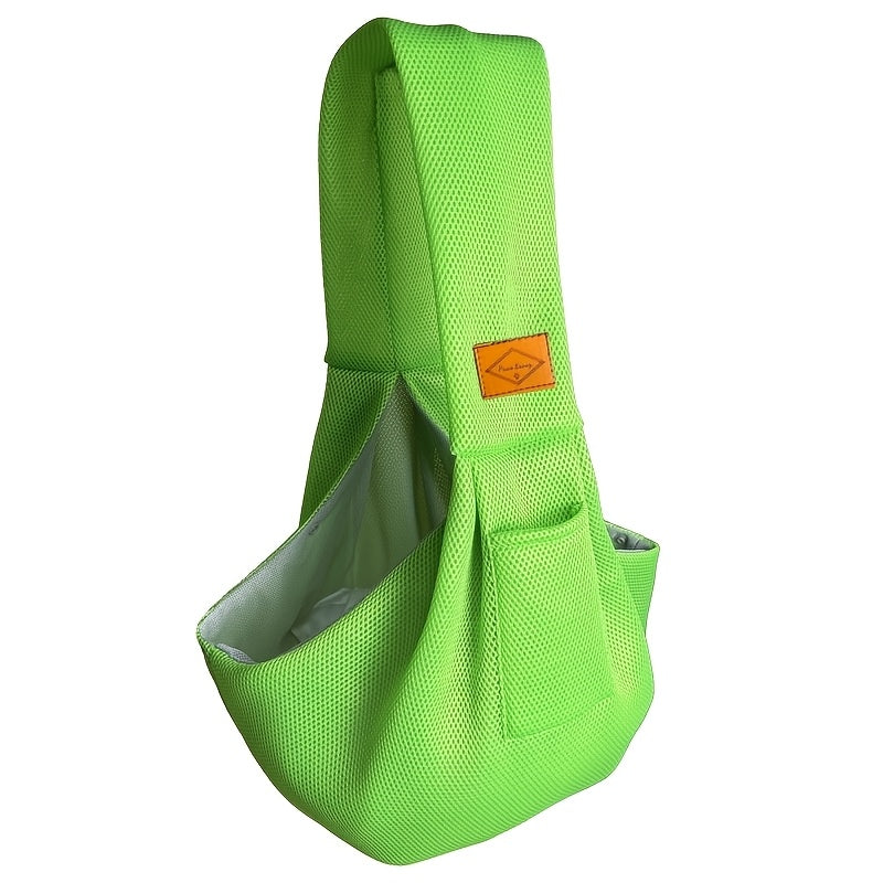Sac de transport respirant en maille pour animaux - Sac ventral mains libres avec boucle de sécurité pour petits chiens et chats, sac bandoulière confortable et réglable pour promenades, voyages et aventures en plein air, 4 couleurs