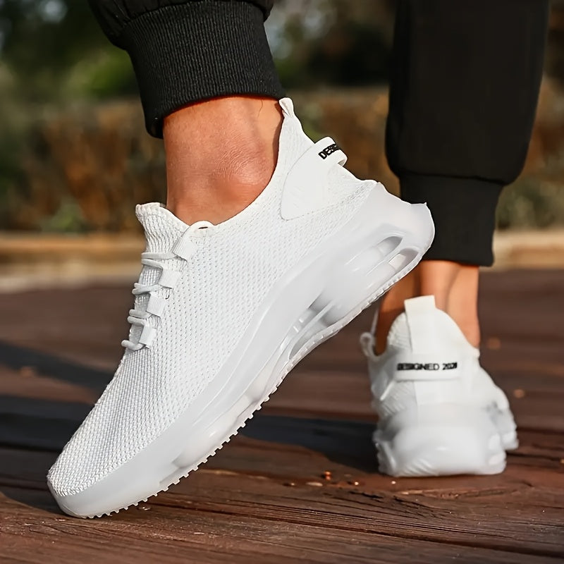Baskets de running respirantes en maille pour homme avec semelle à coussin d'air – Chaussures de sport légères à lacets pour le trail, printemps et été, 4 coloris, pointures US 6,5–13