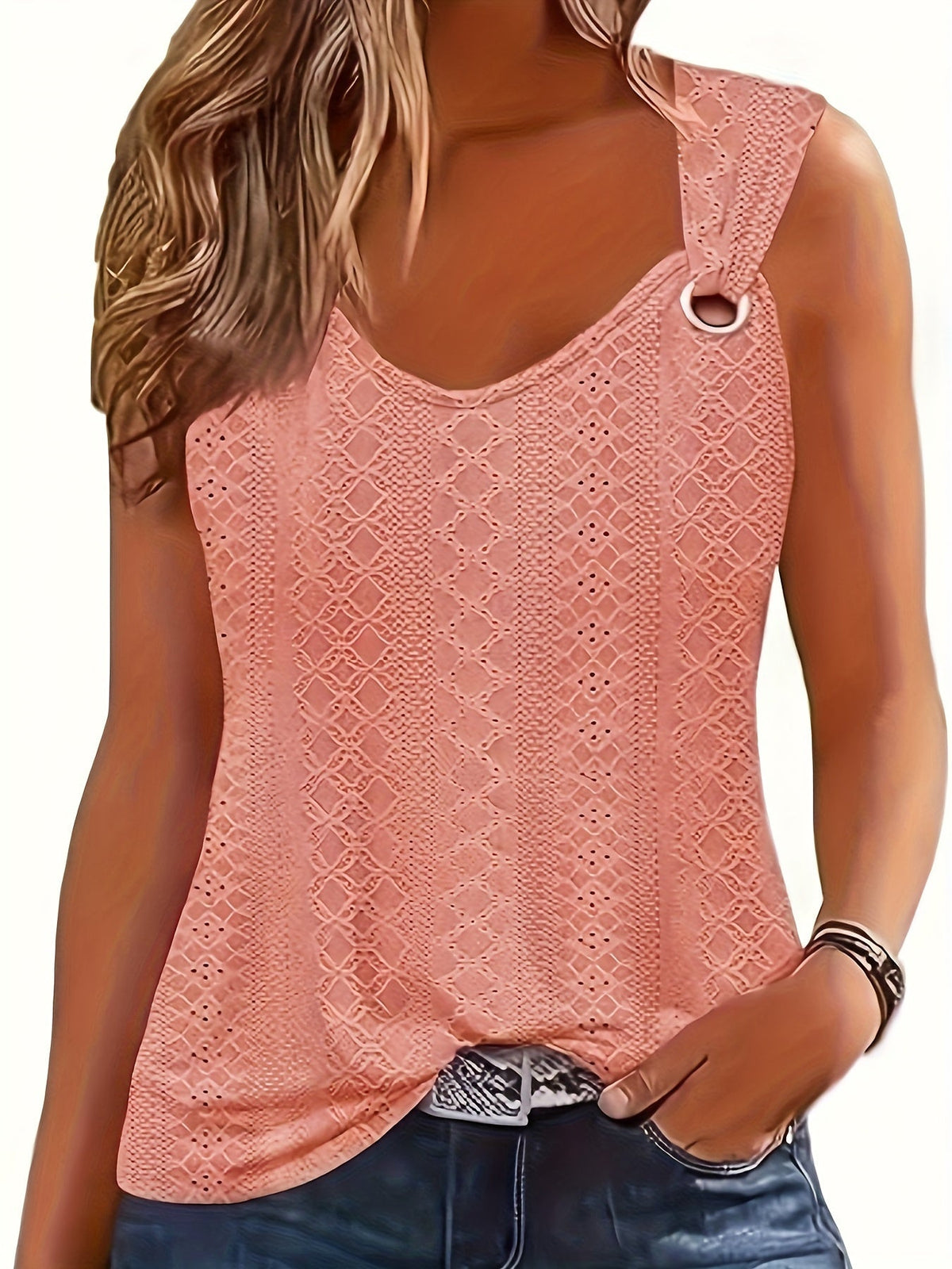 Débardeur sans manches à col en V pour femme – Haut d'été décontracté, ample et confortable, t-shirt léger tendance pour femme, 5 couleurs, tailles S-XL, tenue décontractée au quotidien