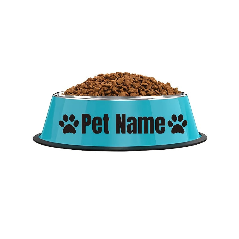 Gamelle personnalisée en acier inoxydable pour chien et chat - Bol gravé au nom de votre animal avec motif patte, cœur et couronne, antidérapante, 200 ml / 400 ml / 1000 ml, écuelle pour nourriture et eau, idée cadeau