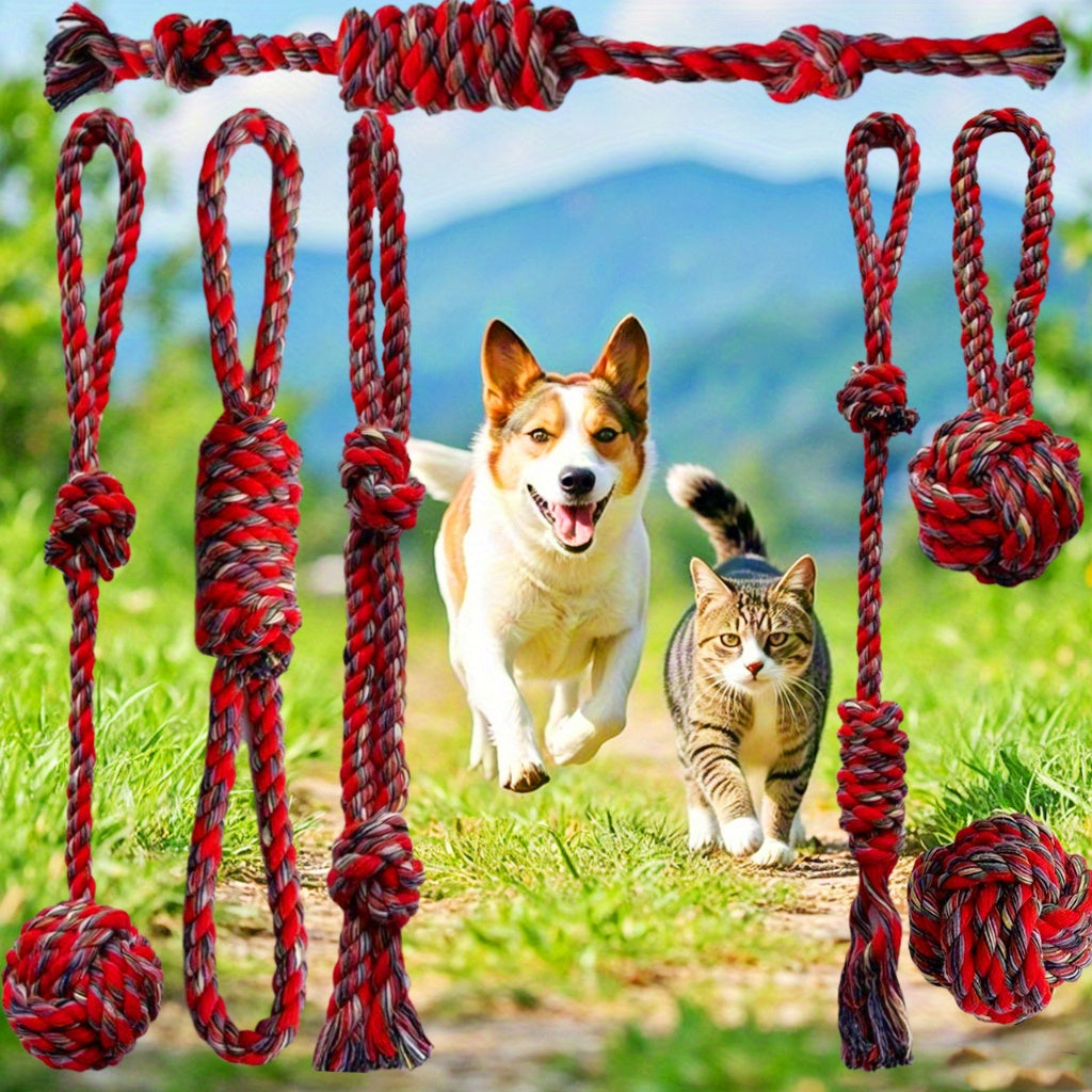 Lot de 7 jouets à mâcher en corde pour chien – Jouets de traction interactifs et durables pour le nettoyage des dents, adaptés aux chiens de petite, moyenne et grande taille, ensemble de jeu intérieur et extérieur pour chiots et chiens adultes