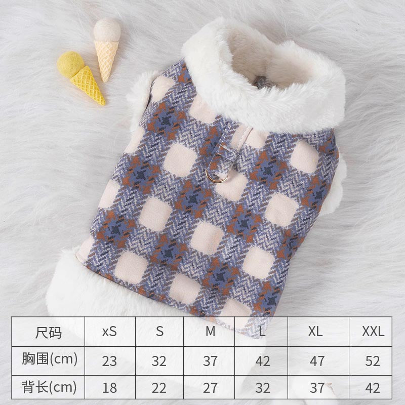 Fall Winter Pet Fleece-Lined Vest with Built-In Leash Ring β Warm Soft Cold Weather Jacket for Small Dogs & Cats, Fits Teddy Bichon Chihuahua & Small Breeds, Cozy Outdoor Walking Coat