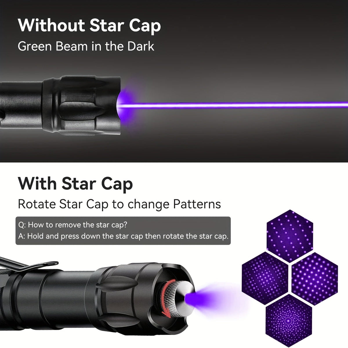 Pointeur laser haute puissance avec batterie et chargeur, lampe torche laser tactique rouge, verte et violette pour présentations en intérieur, camping, randonnée et observation des étoiles, faisceau longue portée