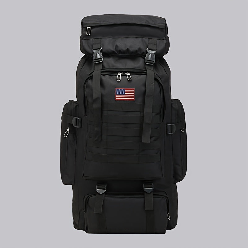 Sac à dos de randonnée tactique 80 L, sac d'assaut 3 jours – Système MOLLE unisexe en tissu Oxford réglable pour la randonnée, le camping, la chasse, les voyages et le sport, 6 couleurs