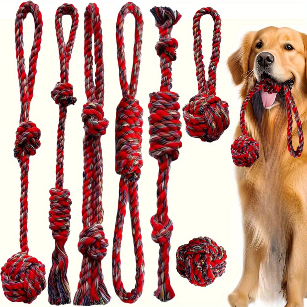 Lot de 7 jouets à mâcher en corde pour chien – Jouets de traction interactifs et durables pour le nettoyage des dents, adaptés aux chiens de petite, moyenne et grande taille, ensemble de jeu intérieur et extérieur pour chiots et chiens adultes