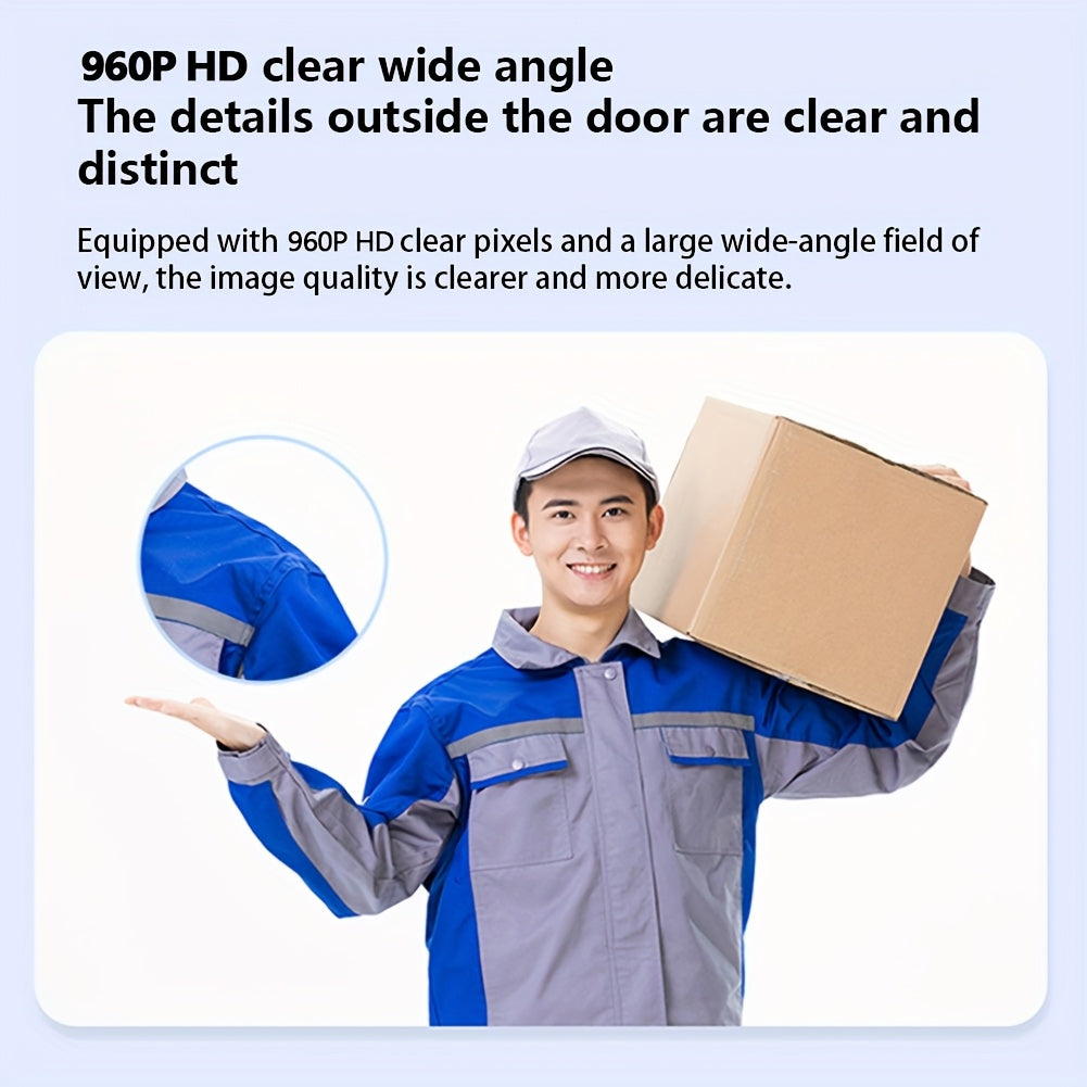 Sonnette vidéo sans fil avec caméra HD, vision nocturne, alertes de mouvement et audio bidirectionnel – Sonnette WiFi intelligente, visualisation mobile à distance, changeur de voix, batterie rechargeable, 2,4 GHz, sécurité domestique