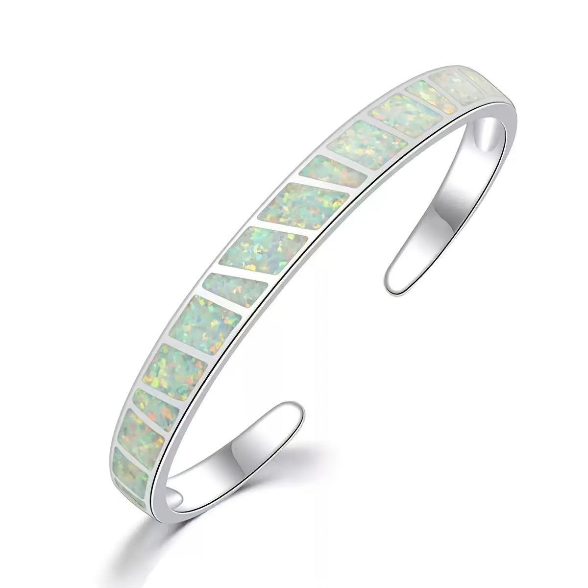 Bracelet vintage en argent 925 à opale bleue avec chaîne réglable – Bijou élégant pour femme pour le quotidien et les grandes occasions, accessoire classique et durable, disponible en bleu, rose et blanc