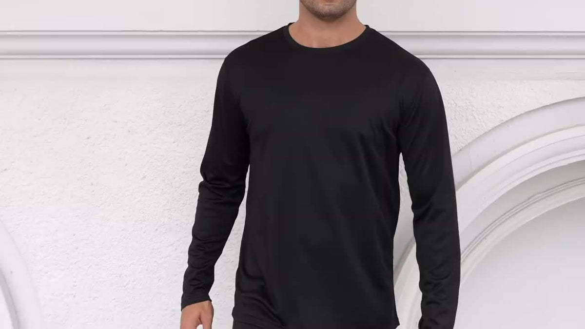 Lot de 5 t-shirts de sport à manches longues pour homme, séchage rapide, évacuation de l'humidité, respirants, anti-odeurs, extensibles, pour running et entraînement, S-XXL