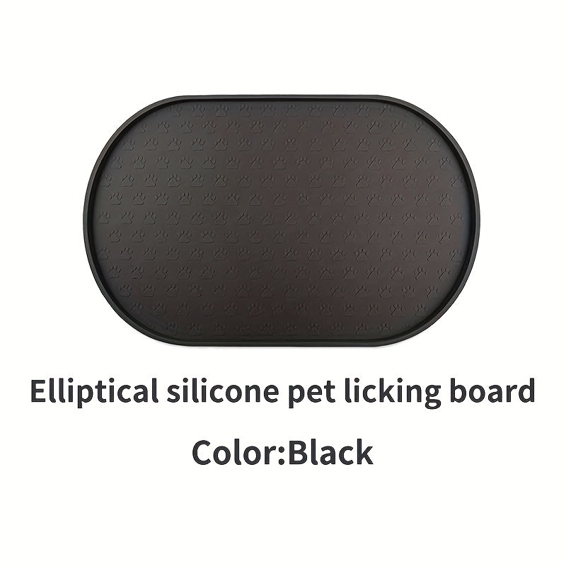 Silicone Pet Feeding Mat - Non-Slip Waterproof Oval Dog & Cat Food Mat, Easy to Clean No Odor Placemat for Pet Bowls, 6 Colors Available - Keeps Floors Clean During Mealtime
