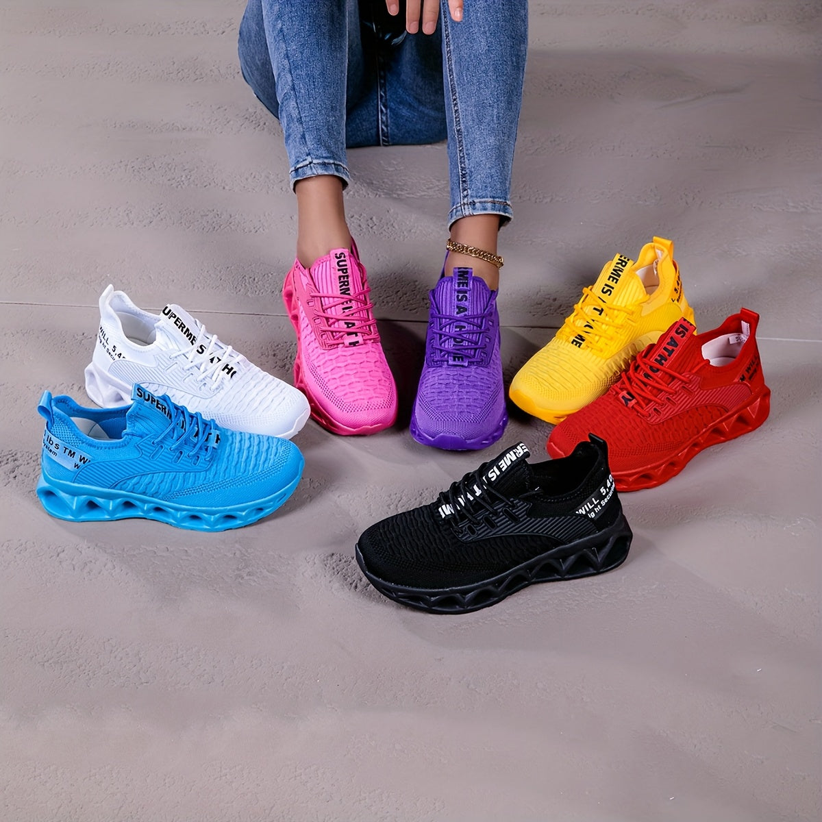 Baskets Blade pour femmes – Chaussures de marche et de course respirantes et antidérapantes avec semelle à lames, baskets de sport tendance pour la salle de sport, le sport, le tennis et le travail, tailles US 6,5–12,5, couleurs multiples