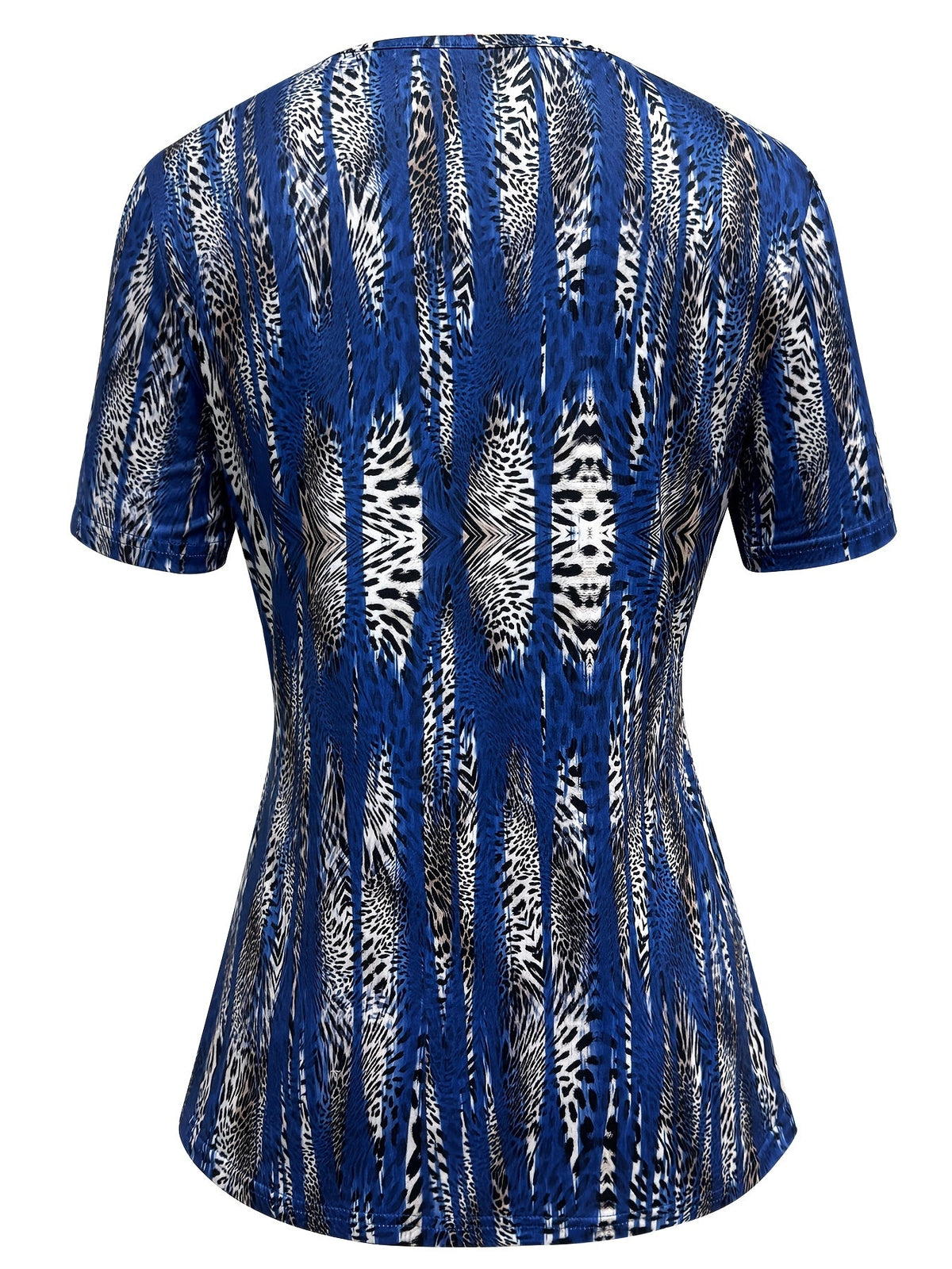 T-shirt femme à col carré et imprimé cachemire effet 2-en-1 – Style bohème décontracté pour tous les jours, superposition, manches courtes, mode printemps-été
