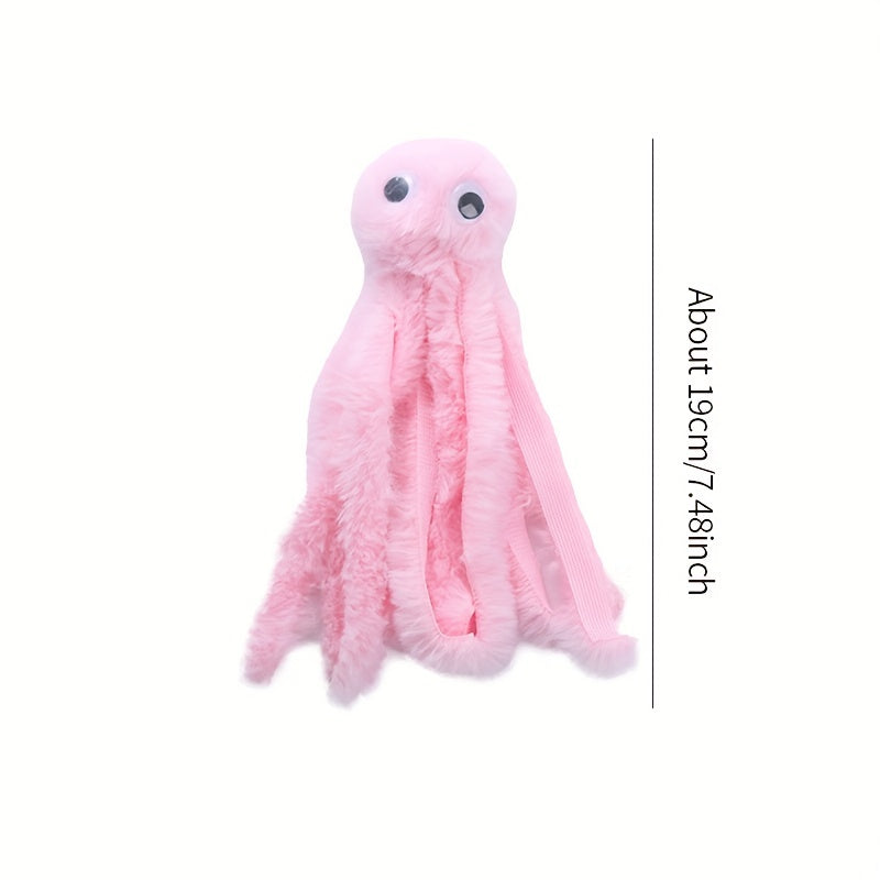 Jouet pour chat pieuvre mignon – Peluche à mâcher résistante aux morsures pour chats et chatons, jouet interactif pour le nettoyage des dents pour jeu en intérieur, peluche douce avec herbe à chat