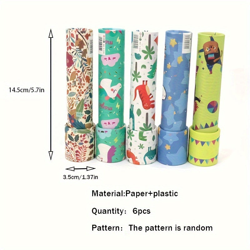 Lot de 6, 12, 18 kaléidoscopes magiques rotatifs pour enfants, cadeaux d'anniversaire, prix de classe, récompenses de carnaval, remplissage de pochettes-surprises, motifs aléatoires