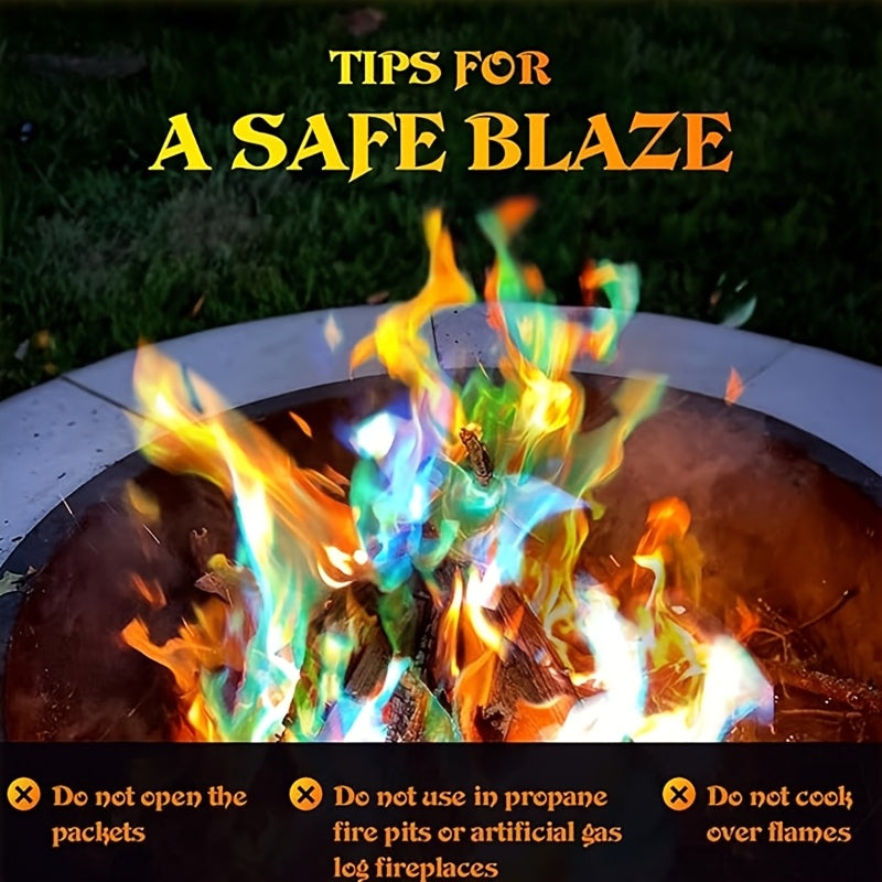Sachets de changement de couleur pour feu, lot de 12 ou 24, sachets de flammes magiques colorées pour brasero, feu de camp, feu de joie, cheminée extérieure, accessoires de camping amusants pour adultes, enfants, fêtes et soirées en famille