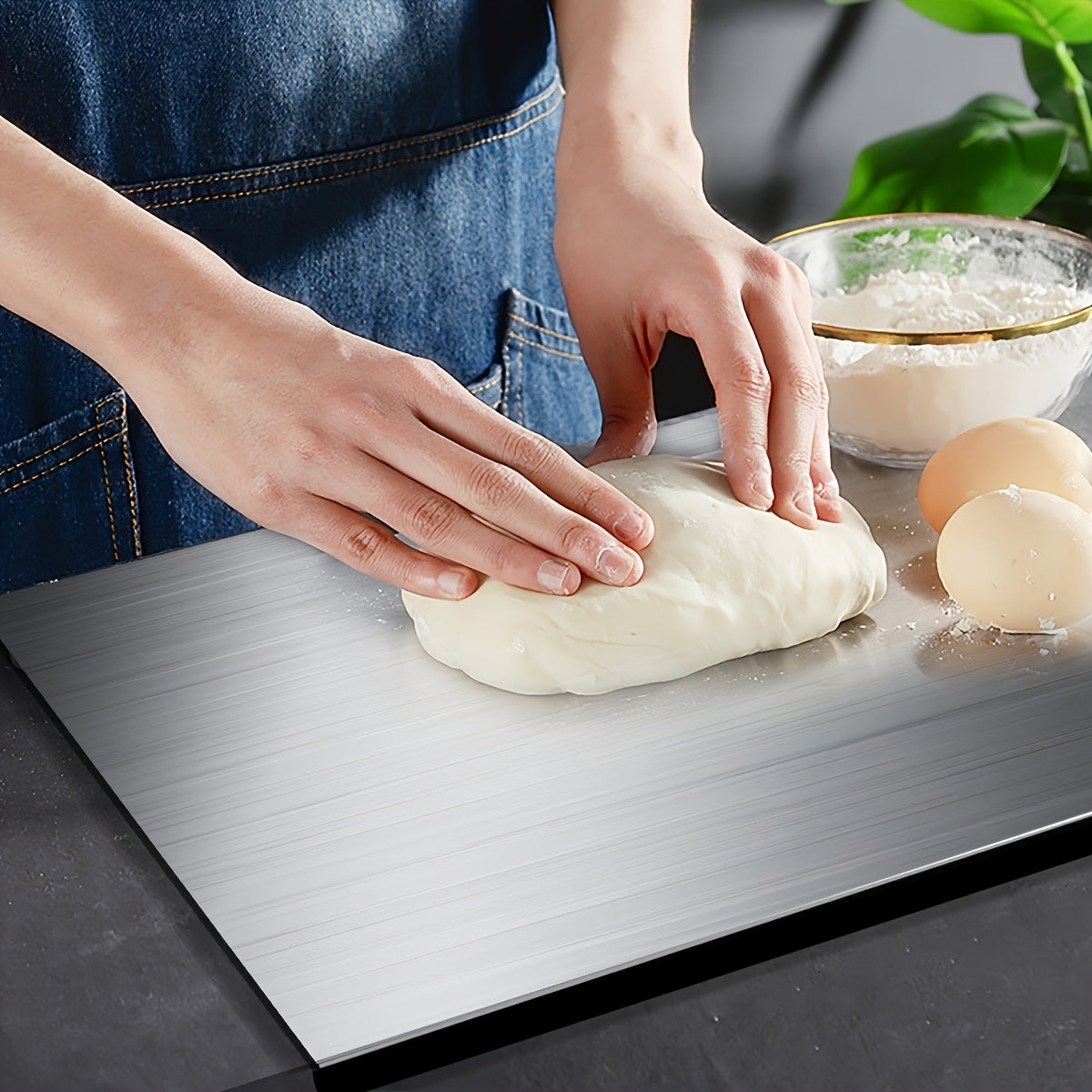 Planche à découper en acier inoxydable 304 – Billot de cuisine antirouille, facile à nettoyer, disponible en 3 tailles (40 cm × 30 cm, 50 cm × 40 cm, 60 cm × 40 cm)