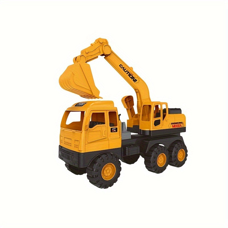 Grand engin de chantier jouet pour enfants - Choisissez entre pelleteuse, grue, camion bétonnière ou chargeuse | Camion de simulation à commande manuelle, jouet de construction STEM pour garçons dès 3 ans, cadeau d'anniversaire