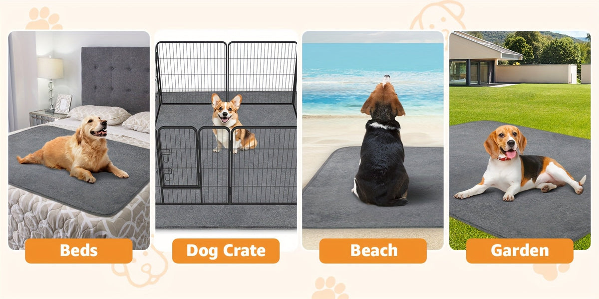 Lot de 2 tapis de propreté lavables pour chien – Alèses réutilisables à 4 couches, ultra-absorbantes et antidérapantes pour chiots, mises bas, éducation, cage, parc et voyage, tailles multiples, toutes races