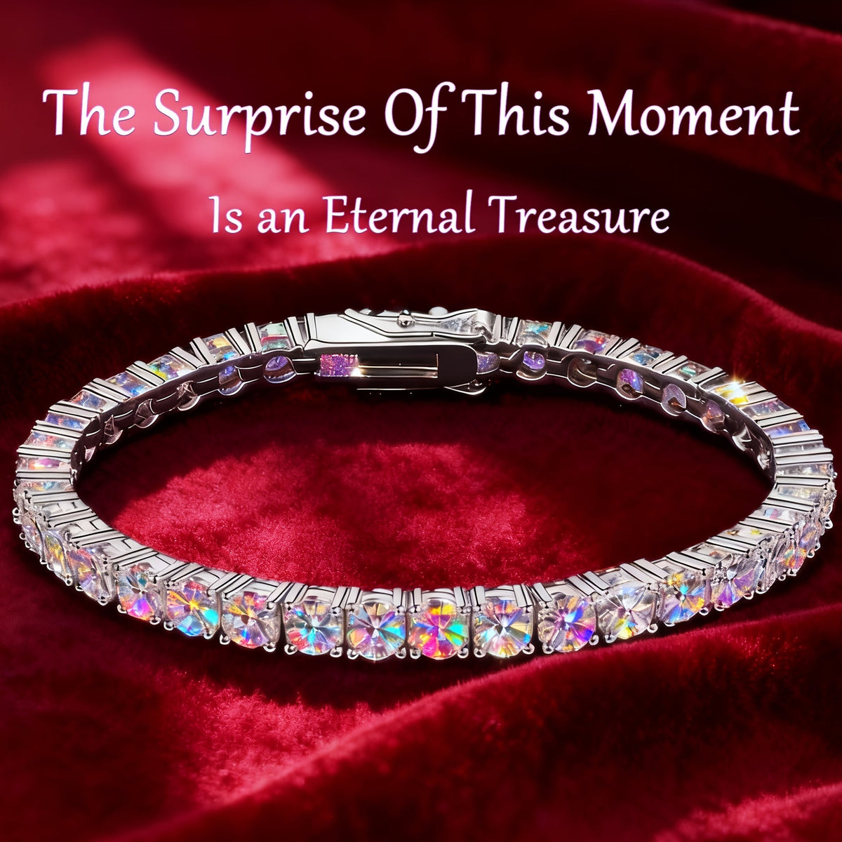Bracelet tennis en argent sterling 925 avec moissanite de 5 mm – Bijou de luxe style hip-hop avec diamant de laboratoire étincelant, cadeau pour femme, idéal pour banquet, mariage, anniversaire, Noël, fête des mères