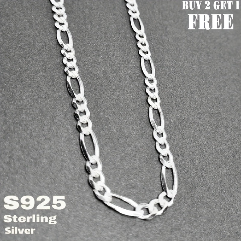 Collier chaîne Figaro en argent sterling 925 – 6 mm de large, 18 à 24 pouces, unisexe pour hommes et femmes, coffret cadeau inclus – Chaîne en argent classique pour un usage quotidien et offrir en cadeau