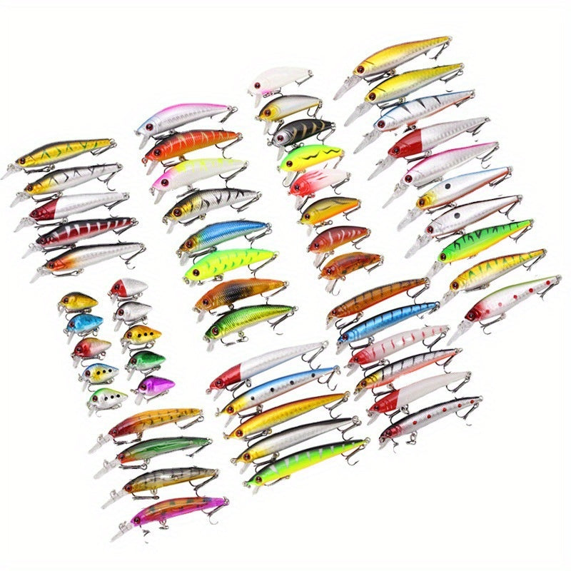 Ensemble de leurres de pêche premium, swimbaits, spinnerbaits et leurres durs pour eau douce et eau salée - Minnows réalistes, boîte à pêche, cadeau pour pêcheur