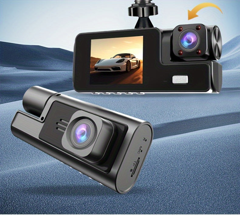 Dashcam 3 canaux 4K avant + 4K intérieur + 1080P arrière avec carte 32 Go offerte, vision nocturne, capteur G, grand angle, enregistrement en temps réel et moniteur de stationnement – Velora