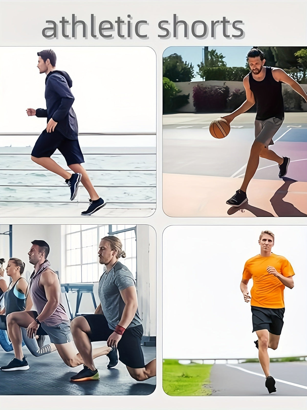 Shorts de sport à séchage rapide pour homme avec poches et taille ajustable – Shorts de training, running et salle de sport légers et coupe ample pour hommes et adolescents, 100 % polyester, couleurs unies, lavables en machine, lot de 10 en gros
