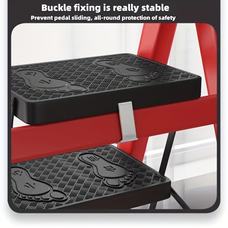 Escabeau pliant robuste, capacité 225 kg - Échelle portable antidérapante à 2/3/4/5 marches, plastique léger et durable, marchepied pliable pour la maison, la cuisine, le bureau et usage industriel
