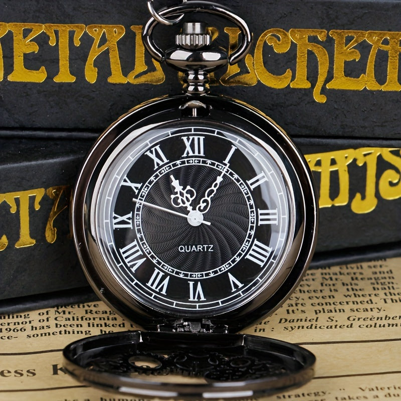 Collier montre de poche à quartz steampunk pour femmes et hommes – Montre pendentif analogique à engrenages creux vintage, collier sautoir, bijou rétro unisexe, cadeau de Noël