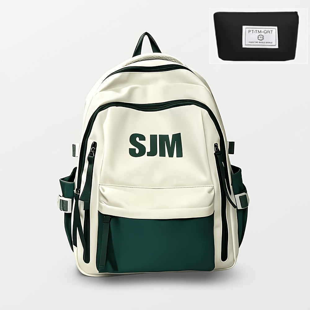 Ensemble de sac à dos de voyage grande capacité pour homme, sacoche pour ordinateur portable en nylon durable à compartiments multiples avec sangles réglables pour les voyages d'affaires et le campus – Combinaison sac à dos et sac à bandoulière