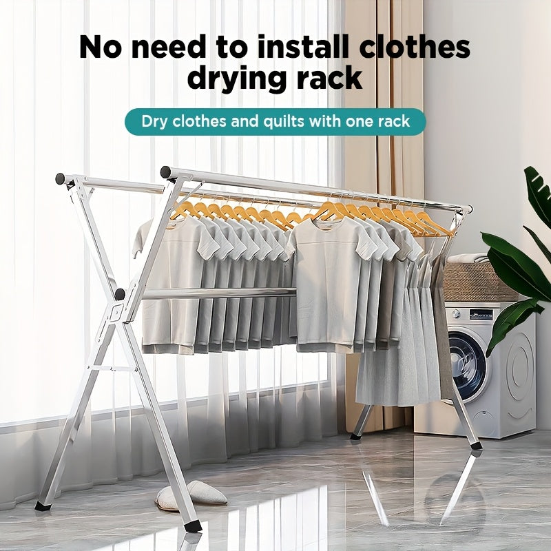 Séchoir à linge en acier inoxydable, 160 cm et 200 cm, rétractable, pliable et robuste, étendoir à linge intérieur/extérieur repliable avec longueur réglable pour balcon, chambre et buanderie