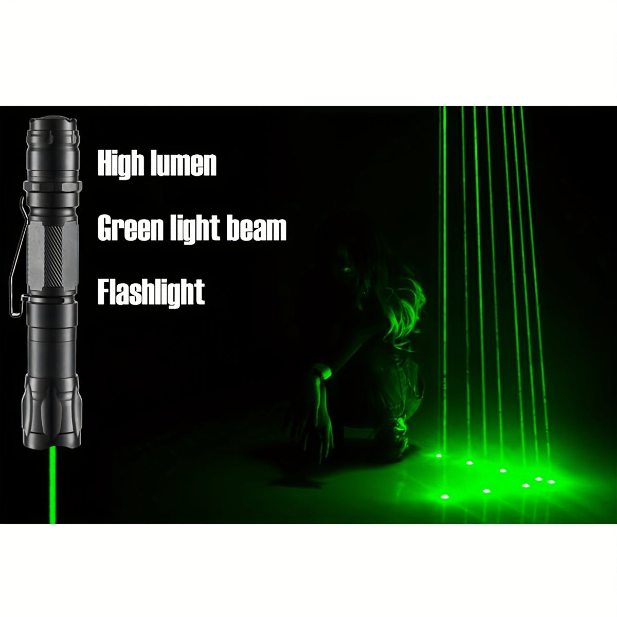 Pointeur laser haute puissance avec batterie et chargeur, lampe torche laser tactique rouge, verte et violette pour présentations en intérieur, camping, randonnée et observation des étoiles, faisceau longue portée