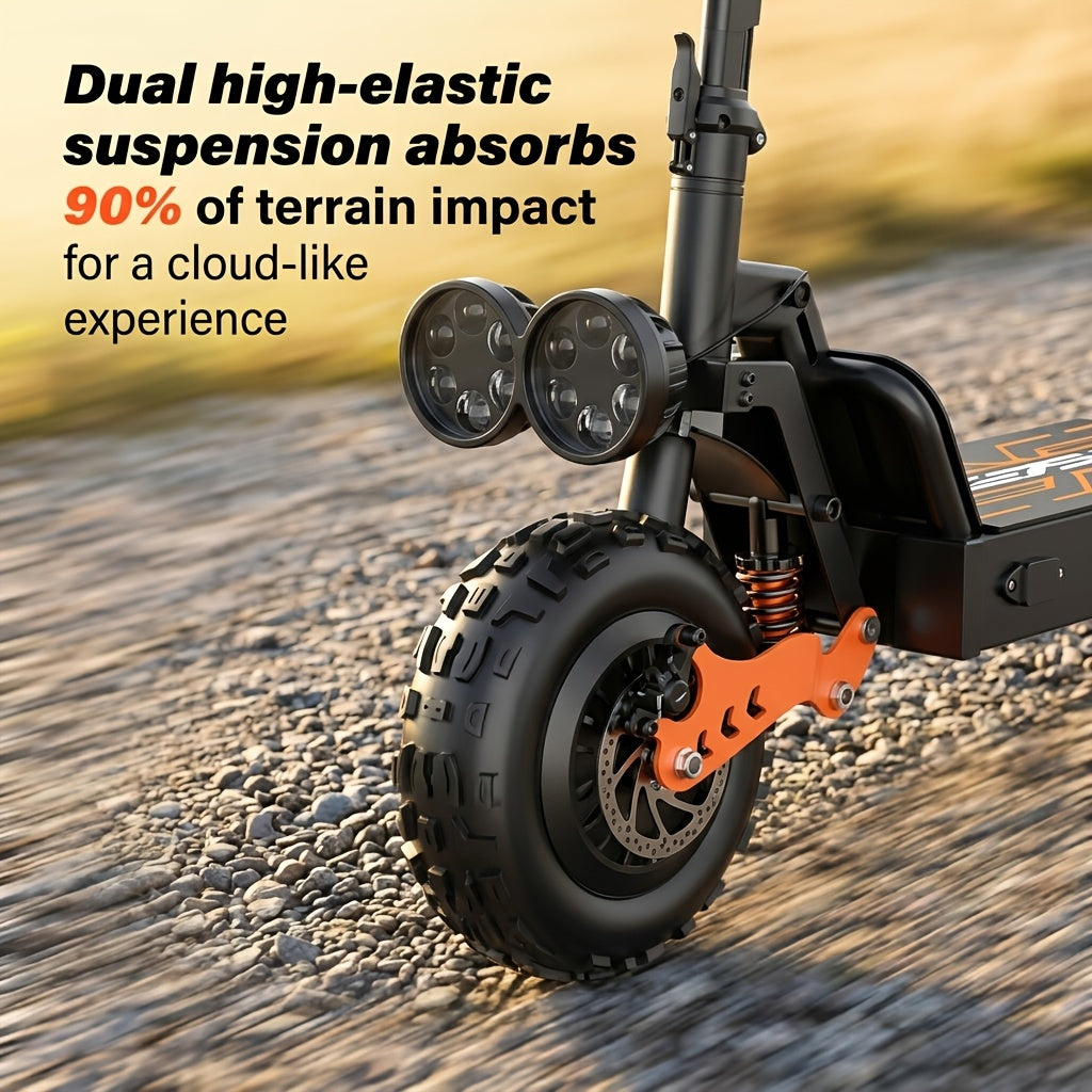 LOVEBike GT28 Dual Motor Foldable Electric Scooter for Adults β 54.6V 30Ah Battery, 55-Mile Range, Fat Tire Off-Road E-Scooter with Dual Headlights, 60 lbs