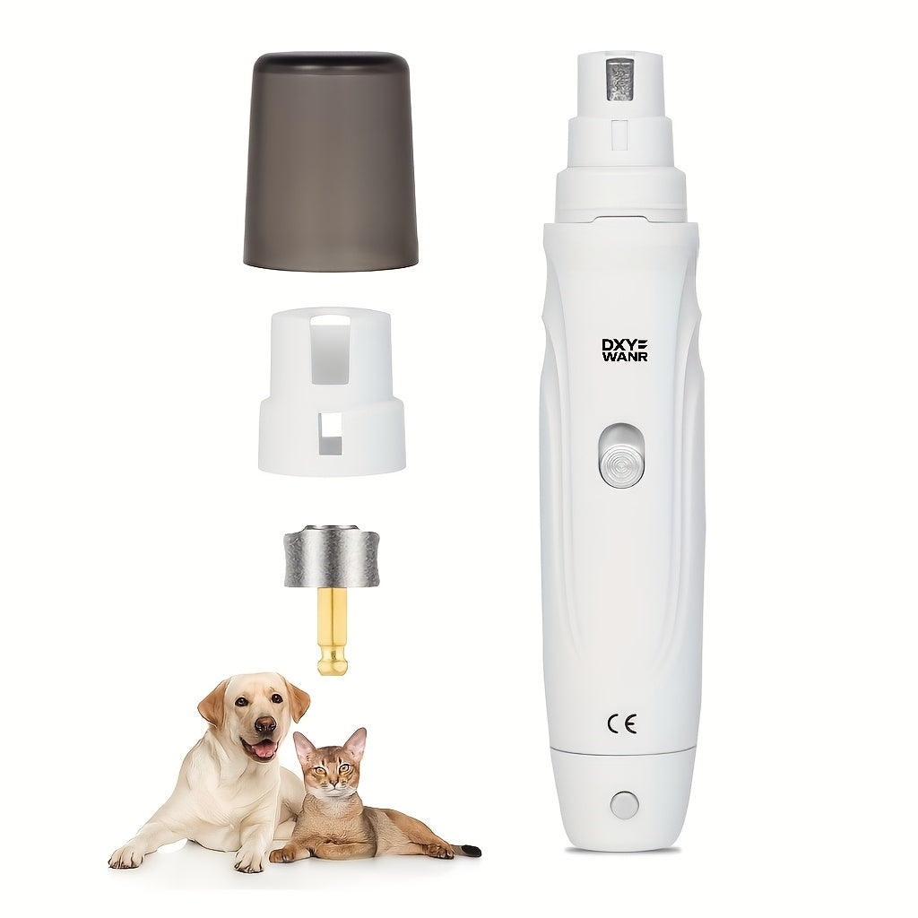 Lime à ongles électrique pour chiens et chats – Ponceuse à griffes silencieuse rechargeable par USB avec 2 vitesses et 3 tailles d'ouverture, outil de soin sécurisé à faible niveau sonore