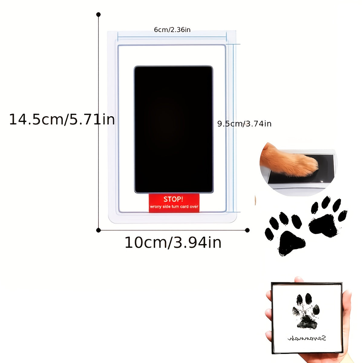 Kit tampon encreur pour empreintes de pattes de chiens et chats – Lot de 3 tampons encreurs noirs à séchage rapide, souvenir durable pour nouveaux propriétaires d'animaux, visites chez le vétérinaire et cadeaux commémoratifs