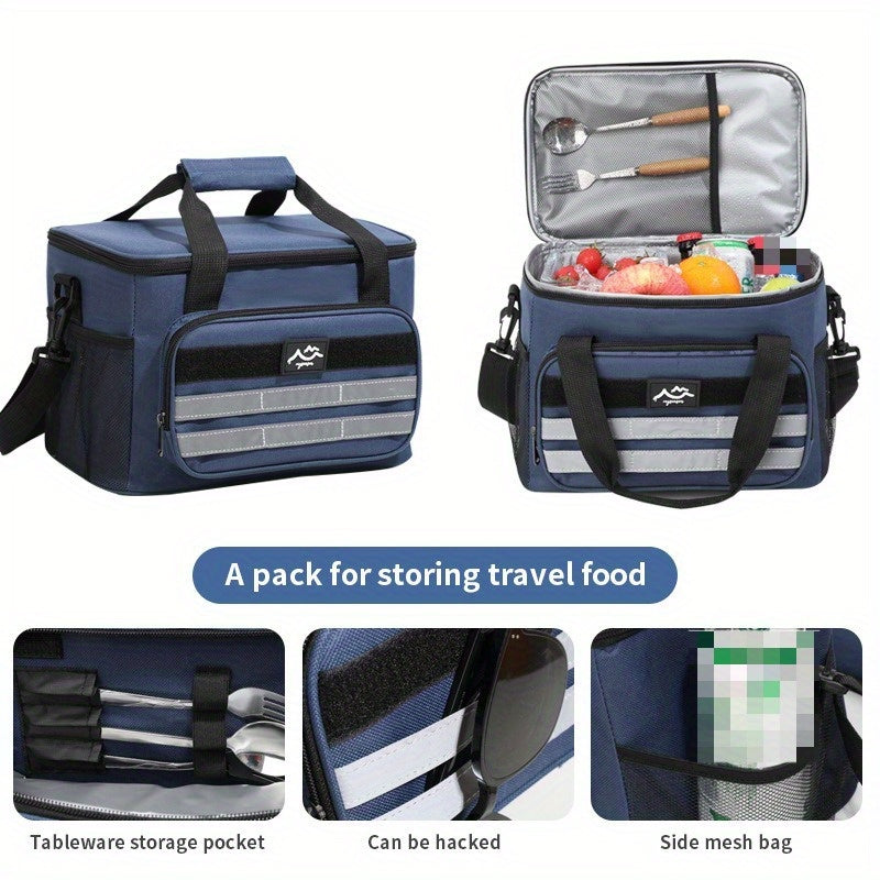 Sac isotherme grande capacité, étanche et portable pour pique-nique, camping, plage et déjeuner, sac isotherme souple et résistant avec isolation épaisse - Noir, bleu marine, gris, kaki