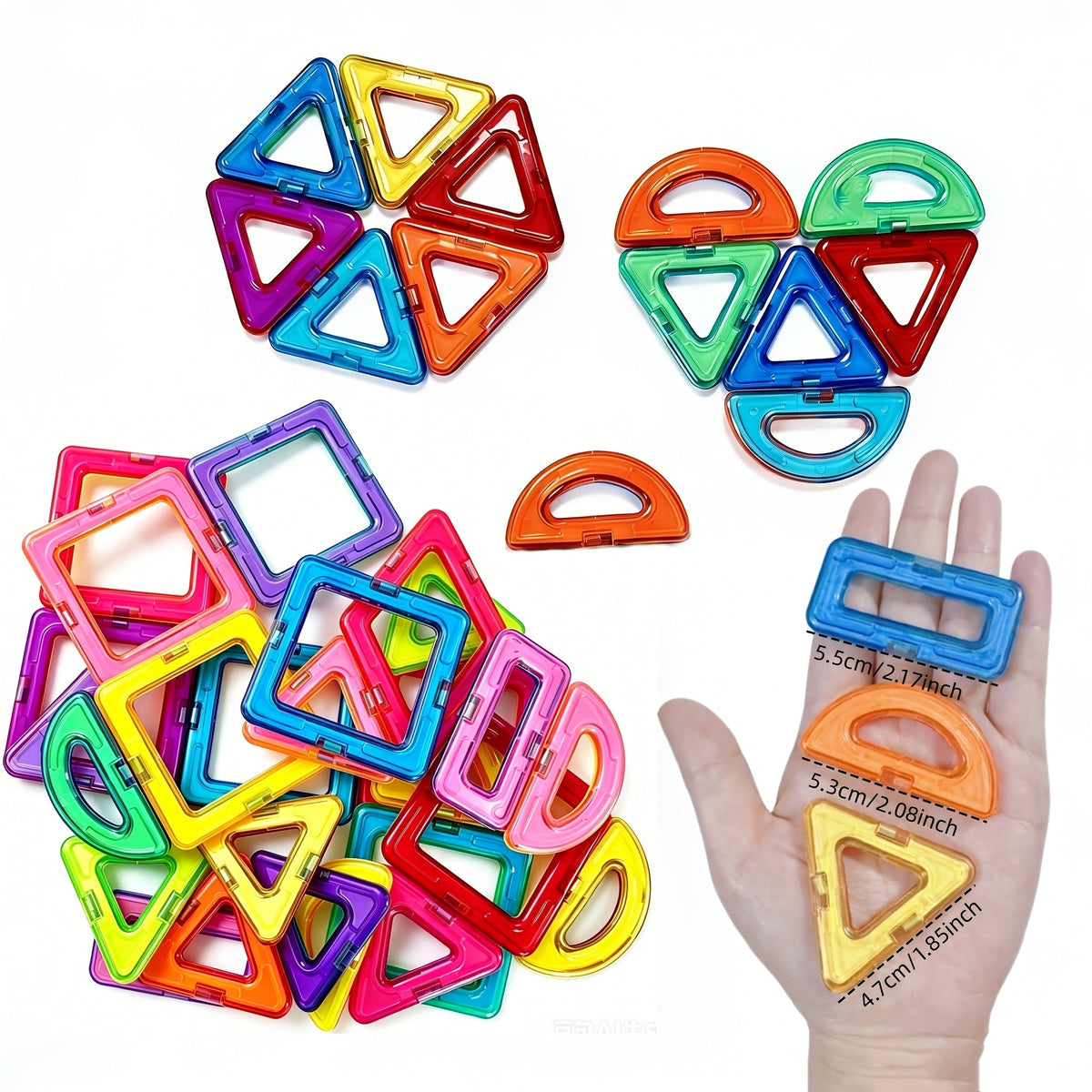 Ensemble de 30 blocs de construction magnétiques pour enfants – Grands carreaux à empiler colorés, jouet éducatif STIM, apprentissage des formes et des couleurs, cadeau d'anniversaire ou de Noël pour tout-petits