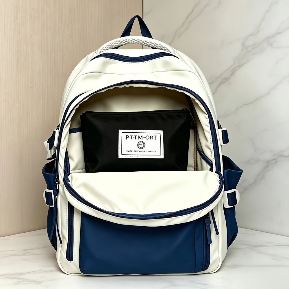 Ensemble de sac à dos de voyage grande capacité pour homme, sacoche pour ordinateur portable en nylon durable à compartiments multiples avec sangles réglables pour les voyages d'affaires et le campus – Combinaison sac à dos et sac à bandoulière