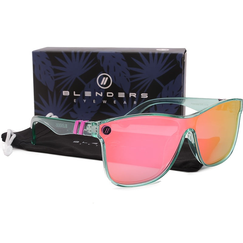Lunettes de soleil polarisées pour hommes et femmes - Verres miroirs monoblocs, monture carrée vintage, protection UV400, style rétro pour la conduite, les voyages et le quotidien