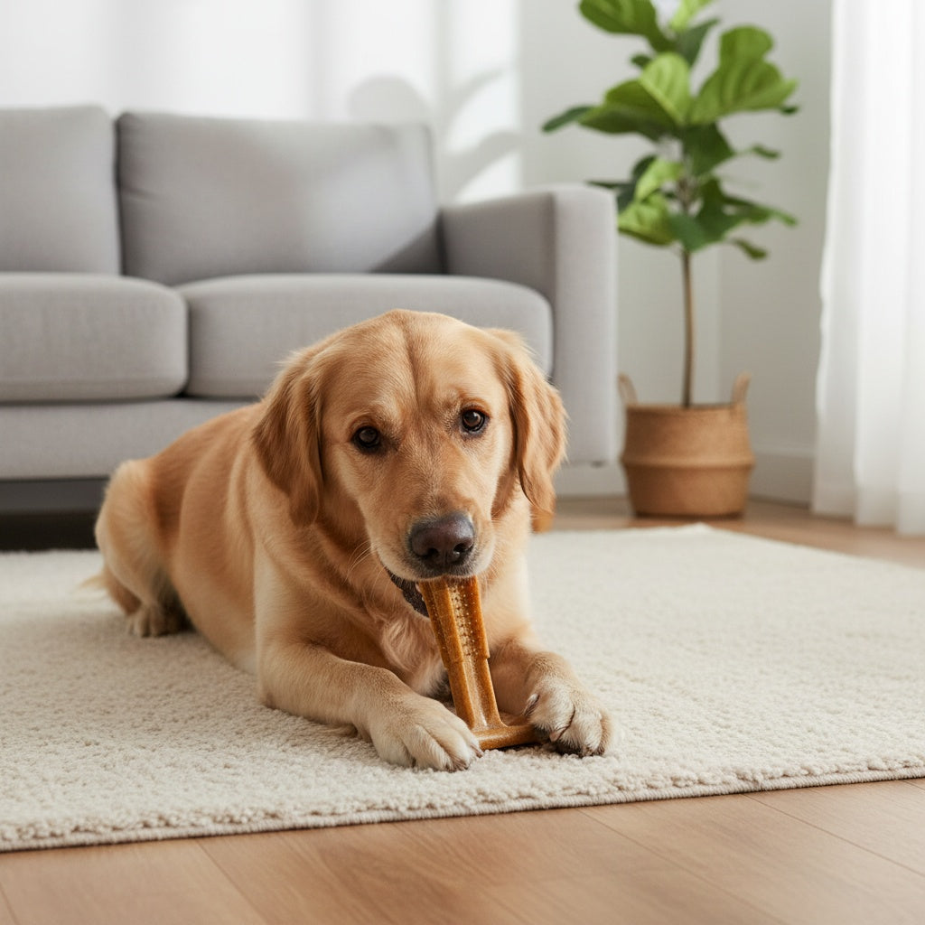 Jouet à mâcher dentaire pour chien en forme de T – Jouet à mâcher durable en plastique anti-éclats avec crêtes texturées et prise ergonomique pour mâcheurs agressifs, chiots en période de dentition et chiens adultes, jouet de nettoyage dentaire pour chien