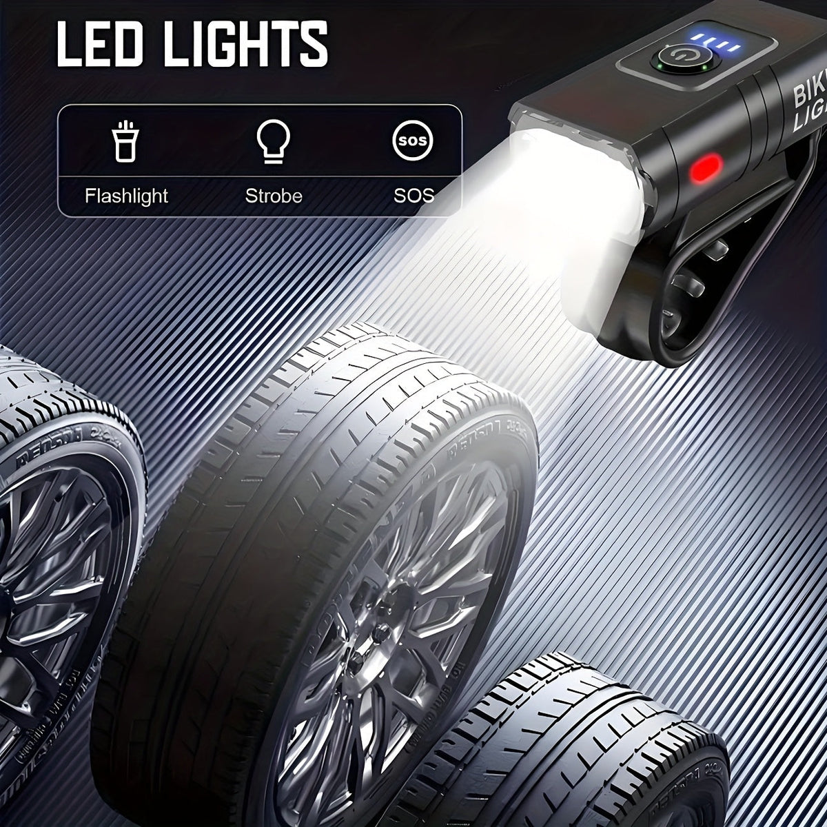 Ensemble de lumières de vélo LED rechargeables USB-C 1500 lumens – Feux avant et arrière pour vélo, 6+4 modes, étanches, indicateur de charge, charge rapide, éclairage de sécurité nocturne pour vélo de route et VTT