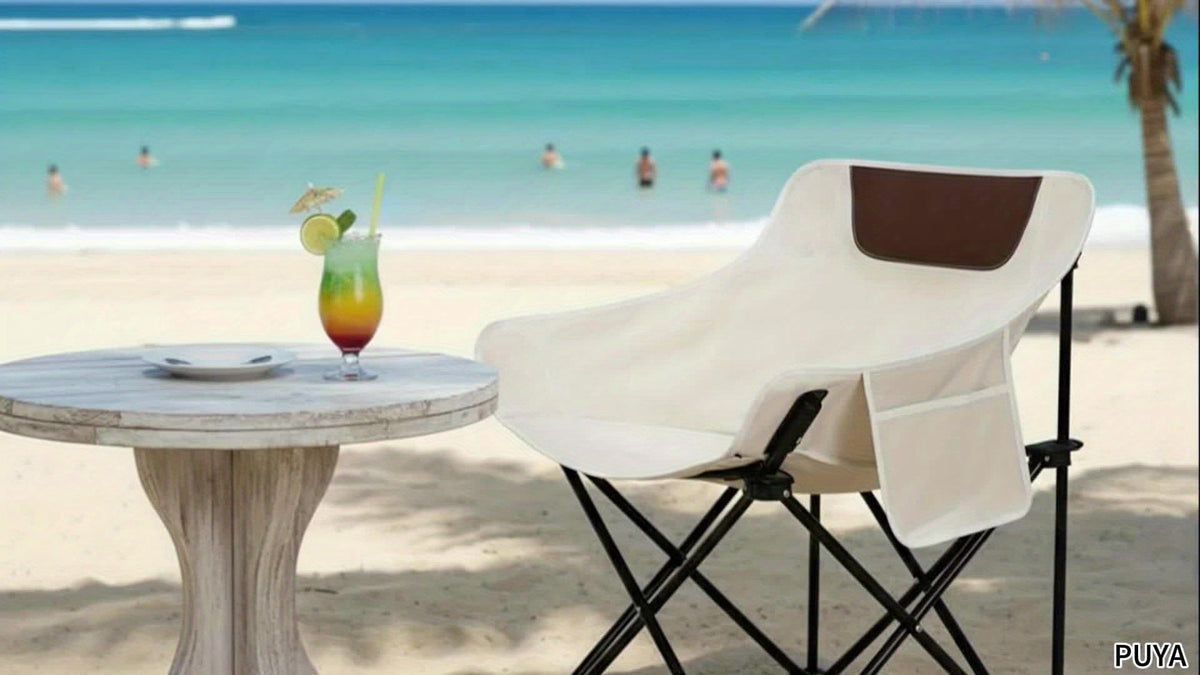 Ensemble de 2, 3 ou 5 chaises lune pliantes portables et table avec sac de rangement pour plage, camping, pêche, barbecue en famille, pique-nique, randonnée, cour, noir et blanc