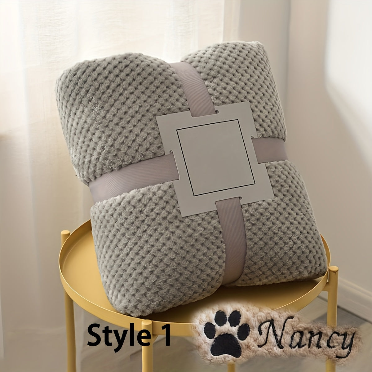 Couverture pour animaux de compagnie brodée personnalisée – Plaid personnalisé avec nom ou initiales, couverture douillette et douce pour petits chiens et chats, cadeau de décoration chaleureux pour panier d'animal