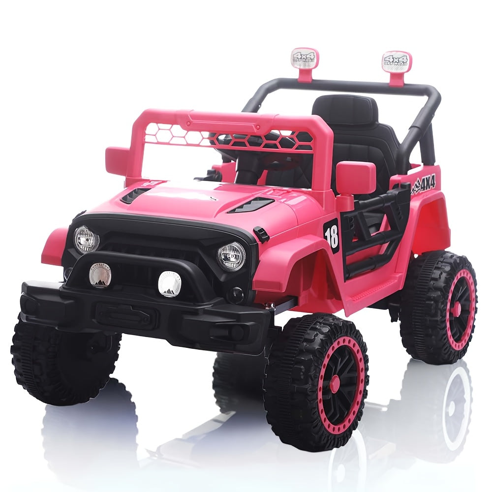 Voiture électrique pour enfants 12V avec télécommande parentale – Véhicule électrique à batterie avec suspension à ressorts, lumières LED, lecteur de musique, ceinture de sécurité, pour garçons et filles de 3 à 8 ans
