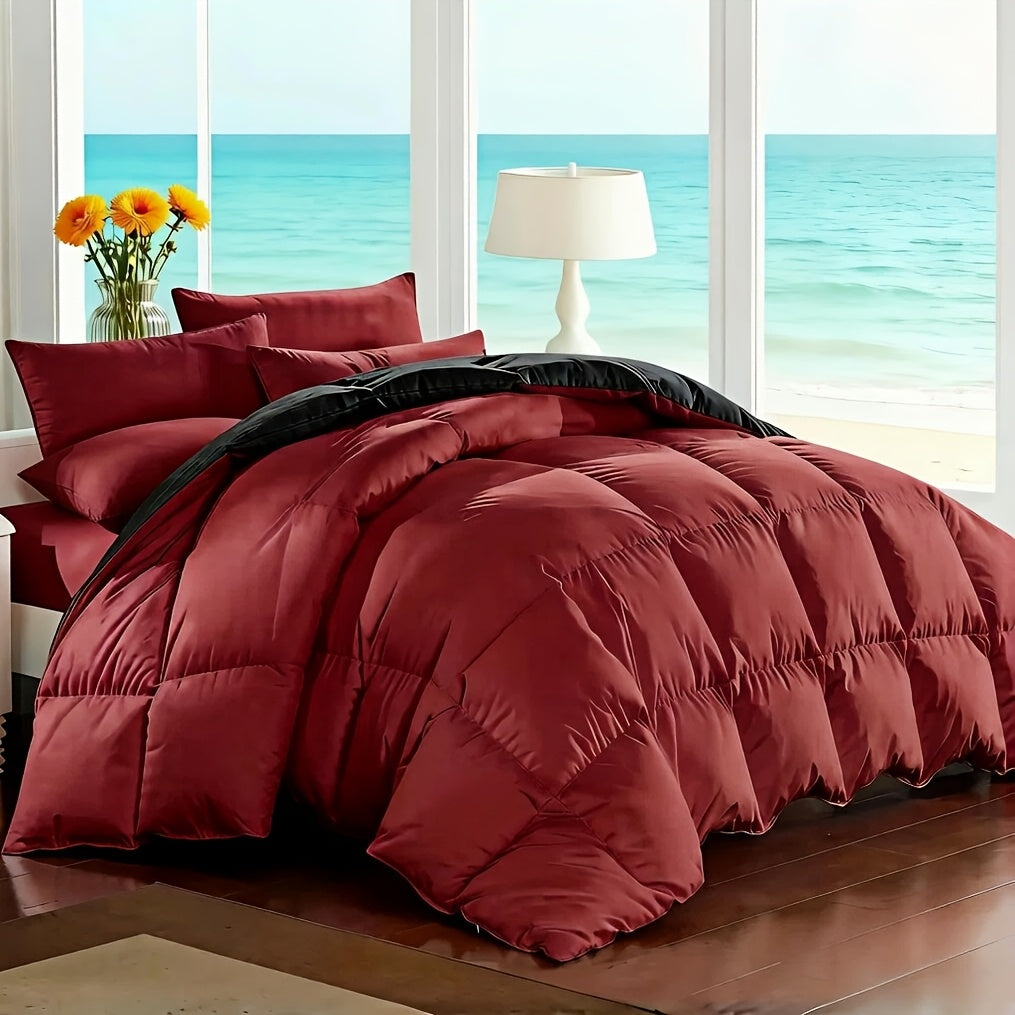 Ensemble de literie 7 pièces pour lit Queen/King – Parure de lit en microfibre douce à plis pincés, comprenant une couette, un drap-housse, un drap plat et 4 taies d'oreiller, ensemble de literie toutes saisons pour la maison et le dortoir