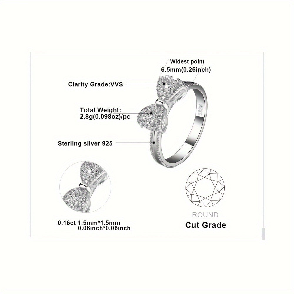 Bague nœud en argent sterling 925 pour femme – Design nœud en zircone cubique étincelant, disponible en finitions argent, or jaune et or rose, bijou délicat et hypoallergénique pour rendez-vous, usage quotidien et cadeaux, tailles 4-10