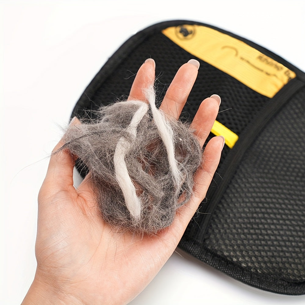 Gant de toilettage pour poils d'animaux - Gant de démêlage statique amélioré pour chiens et chats, 25 x 18 cm, brosse efficace pour enlever les poils et les pellicules des meubles, vêtements et canapés, outil de toilettage réutilisable