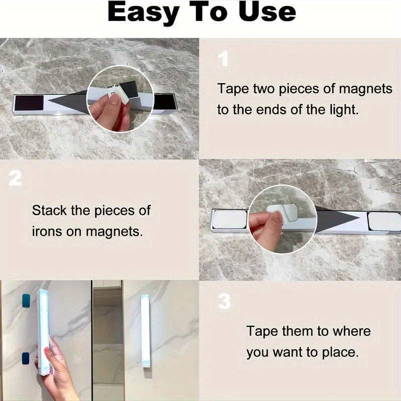 Éclairage de placard LED à détecteur de mouvement, intensité variable, rechargeable par USB-C – Température de couleur réglable (blanc et chaud), 3 modes, fixation magnétique pour cuisine, placard, chambre, escalier et bureau, 10/20/30 cm