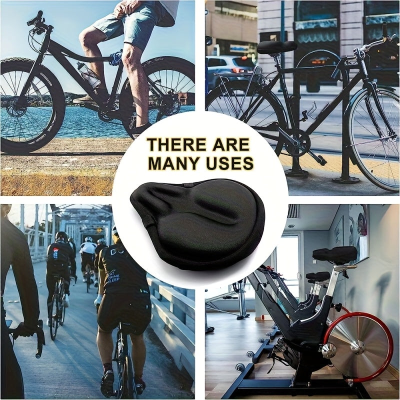 Housse de selle de vélo imperméable en silicone, ajustement universel 27 cm x 30 cm, protection rembourrée extra large pour VTT, vélo de route, vélo électrique et selle de moto